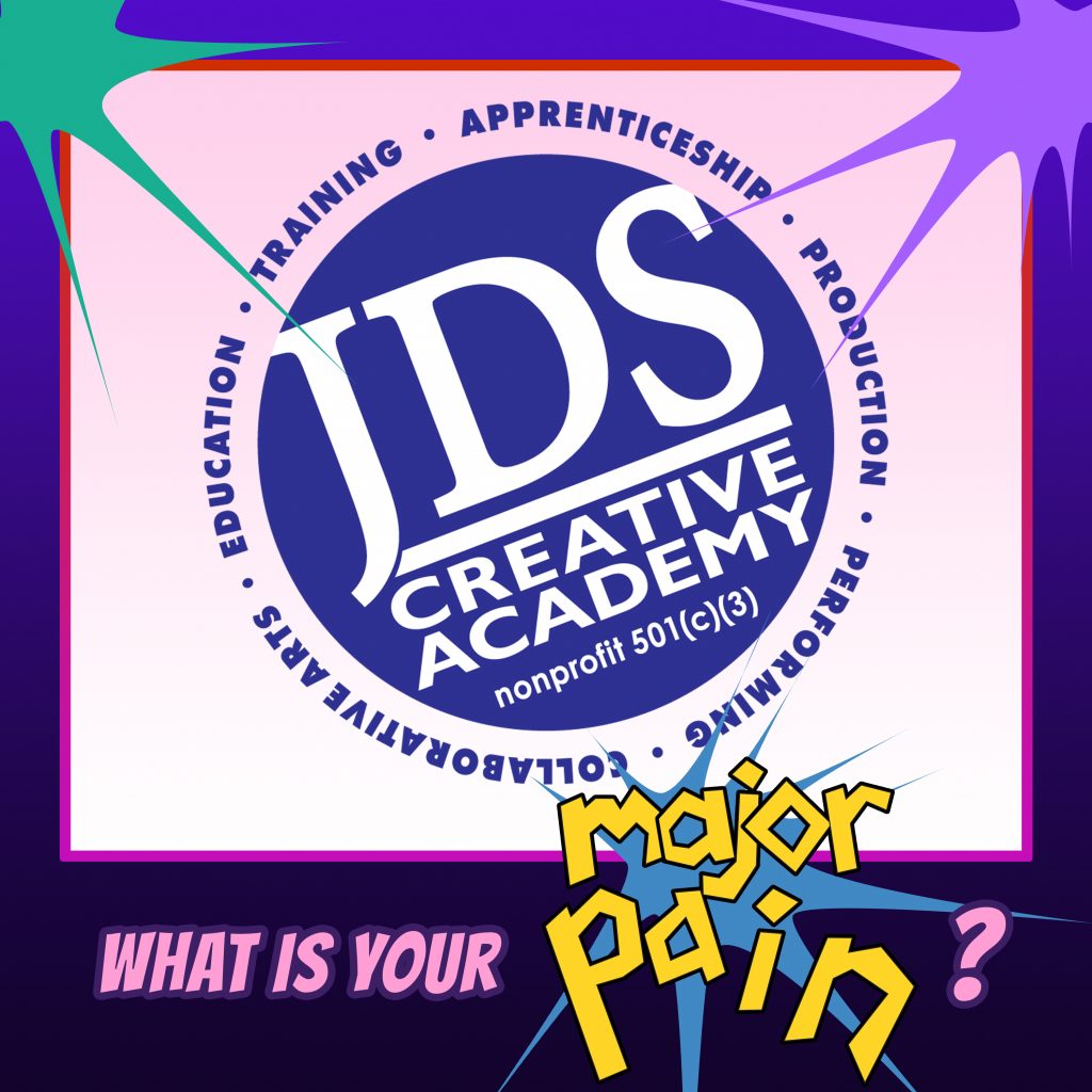 Logo for the JDS Creative Academy, bringing arts and entertainment training to adults with disabilities