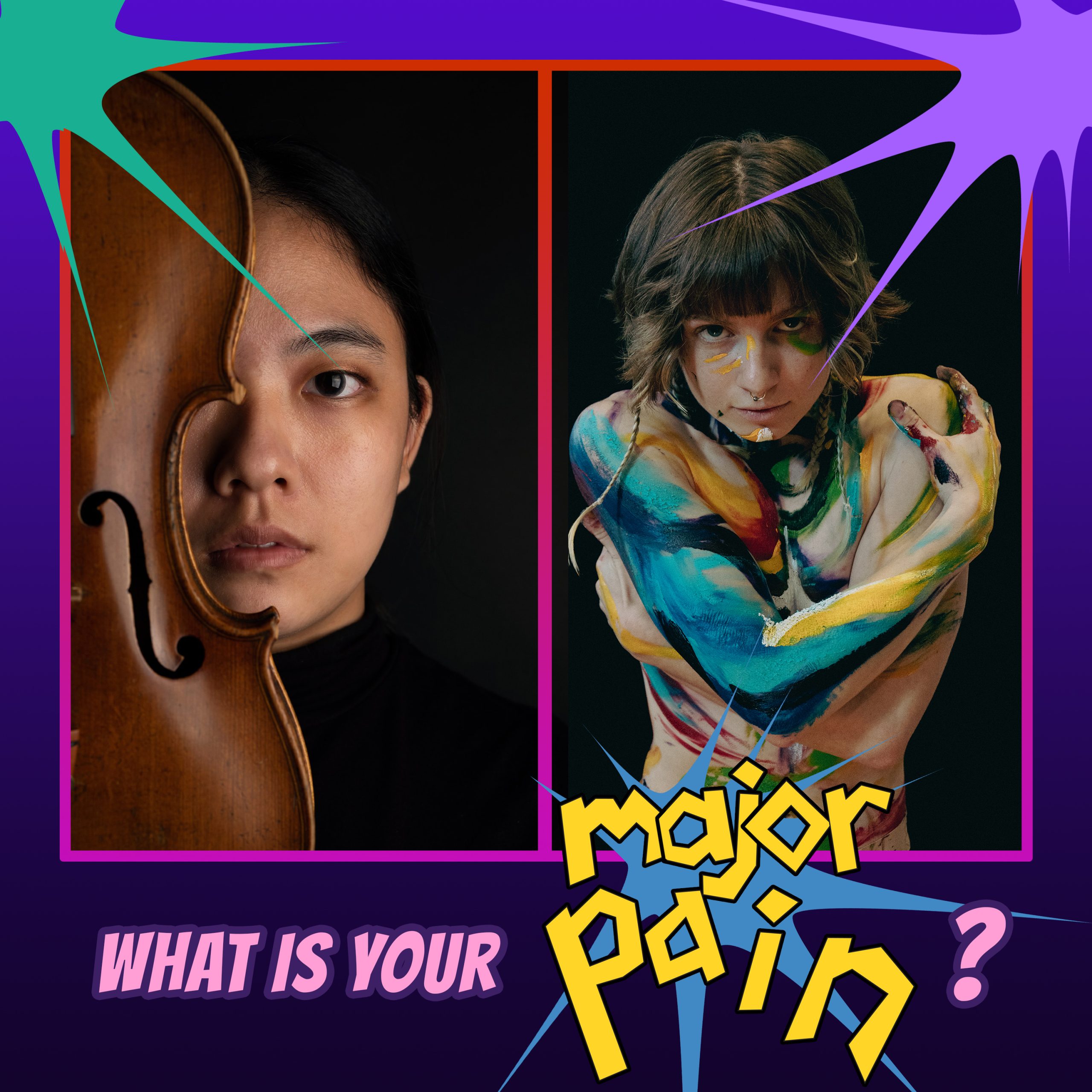 Elicia and Casey, guests on the Major Pain Podcast, are pictured here, on this episode where they discuss how their shared experience of chronic pain and disability inspired their artistic collaborative, Sensory Dimensions.